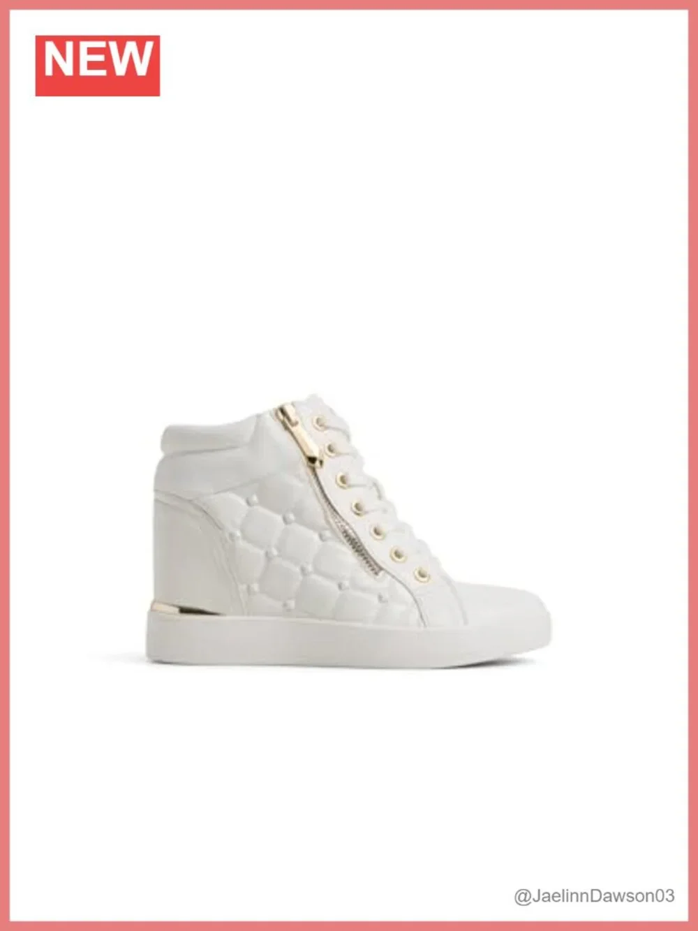ALDO Ailannah Quilted Lace-Up Wedge Sneaker Women's Size 3
